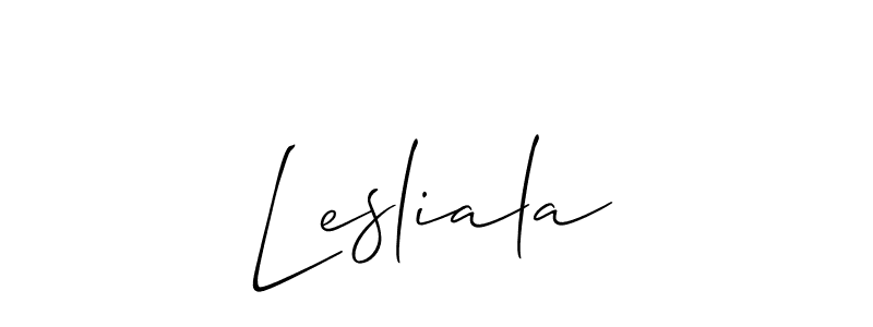 Design your own signature with our free online signature maker. With this signature software, you can create a handwritten (Allison_Script) signature for name Lesliala. Lesliala signature style 2 images and pictures png