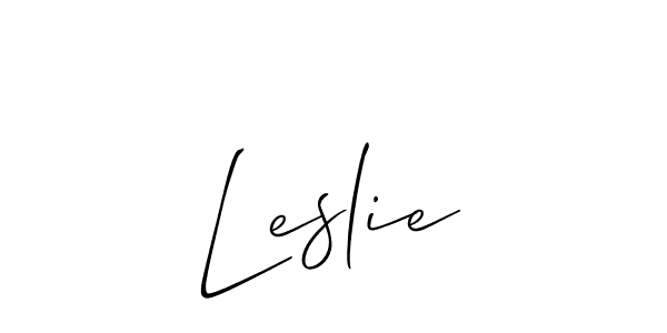 Use a signature maker to create a handwritten signature online. With this signature software, you can design (Allison_Script) your own signature for name Leslie. Leslie signature style 2 images and pictures png