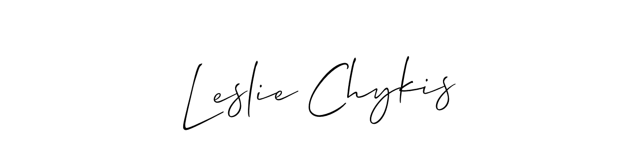 if you are searching for the best signature style for your name Leslie Chykis. so please give up your signature search. here we have designed multiple signature styles  using Allison_Script. Leslie Chykis signature style 2 images and pictures png