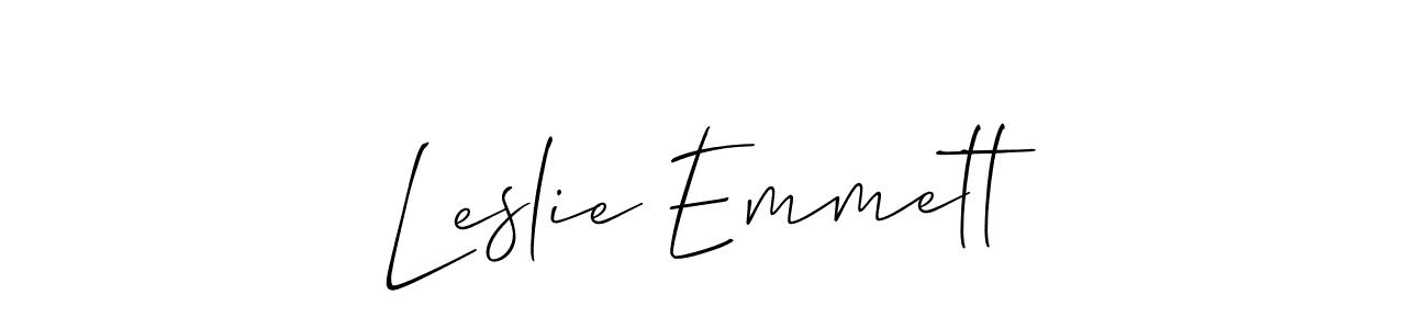 The best way (Allison_Script) to make a short signature is to pick only two or three words in your name. The name Leslie Emmett include a total of six letters. For converting this name. Leslie Emmett signature style 2 images and pictures png