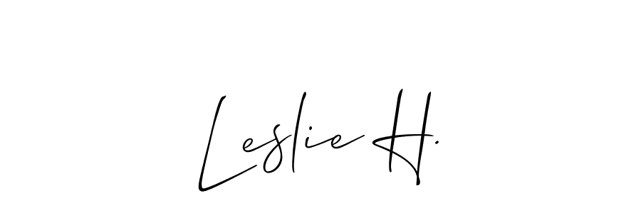 Design your own signature with our free online signature maker. With this signature software, you can create a handwritten (Allison_Script) signature for name Leslie H.. Leslie H. signature style 2 images and pictures png