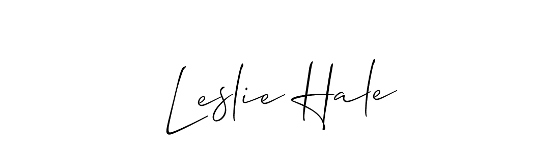 Also You can easily find your signature by using the search form. We will create Leslie Hale name handwritten signature images for you free of cost using Allison_Script sign style. Leslie Hale signature style 2 images and pictures png