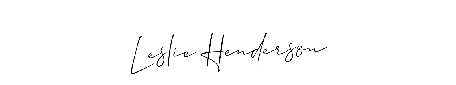 Design your own signature with our free online signature maker. With this signature software, you can create a handwritten (Allison_Script) signature for name Leslie Henderson. Leslie Henderson signature style 2 images and pictures png