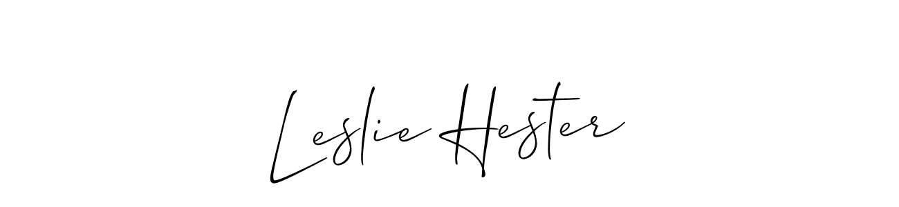 How to make Leslie Hester name signature. Use Allison_Script style for creating short signs online. This is the latest handwritten sign. Leslie Hester signature style 2 images and pictures png