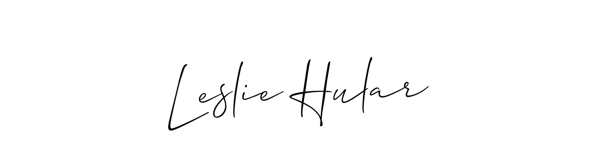 How to Draw Leslie Hular signature style? Allison_Script is a latest design signature styles for name Leslie Hular. Leslie Hular signature style 2 images and pictures png