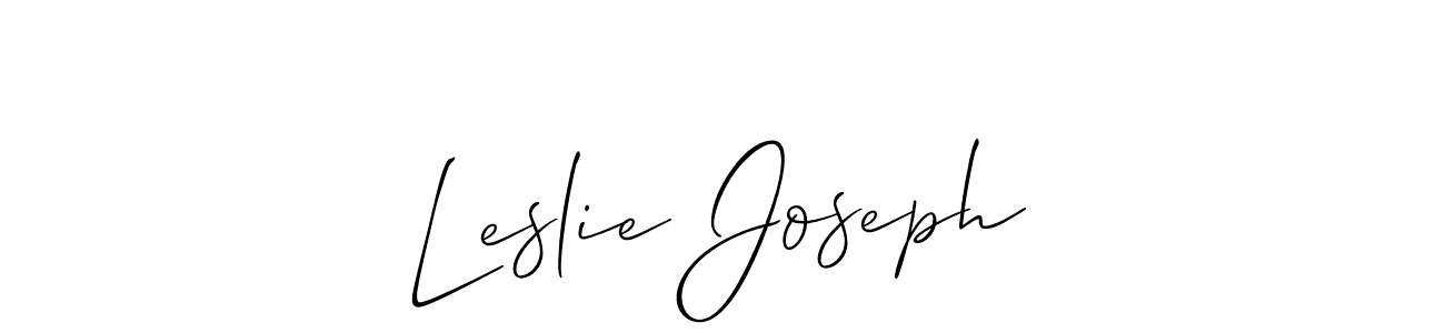 Allison_Script is a professional signature style that is perfect for those who want to add a touch of class to their signature. It is also a great choice for those who want to make their signature more unique. Get Leslie Joseph name to fancy signature for free. Leslie Joseph signature style 2 images and pictures png