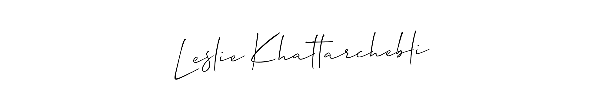 Make a beautiful signature design for name Leslie Khattarchebli. With this signature (Allison_Script) style, you can create a handwritten signature for free. Leslie Khattarchebli signature style 2 images and pictures png