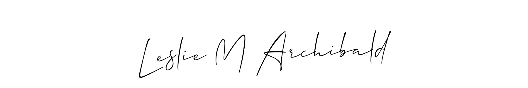 Similarly Allison_Script is the best handwritten signature design. Signature creator online .You can use it as an online autograph creator for name Leslie M Archibald. Leslie M Archibald signature style 2 images and pictures png