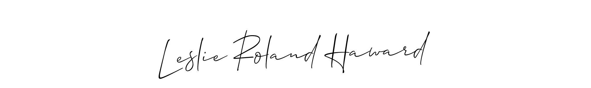This is the best signature style for the Leslie Roland Haward name. Also you like these signature font (Allison_Script). Mix name signature. Leslie Roland Haward signature style 2 images and pictures png