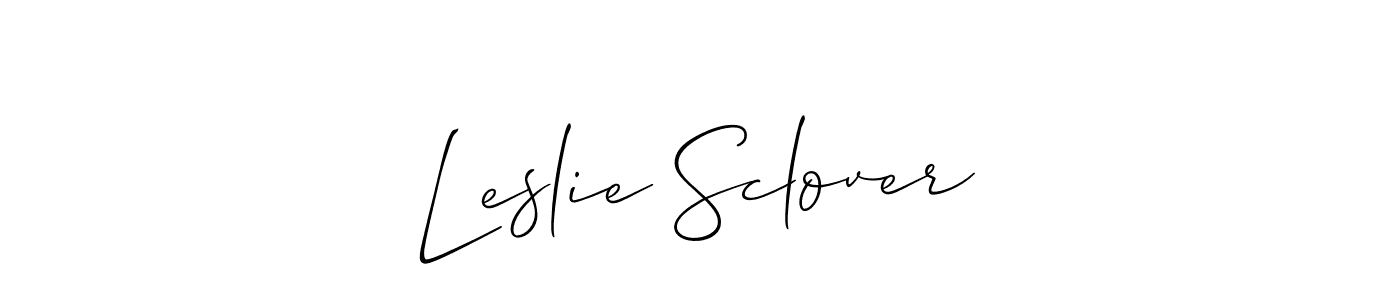 Use a signature maker to create a handwritten signature online. With this signature software, you can design (Allison_Script) your own signature for name Leslie Sclover. Leslie Sclover signature style 2 images and pictures png