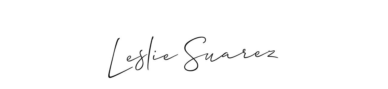 Leslie Suarez stylish signature style. Best Handwritten Sign (Allison_Script) for my name. Handwritten Signature Collection Ideas for my name Leslie Suarez. Leslie Suarez signature style 2 images and pictures png