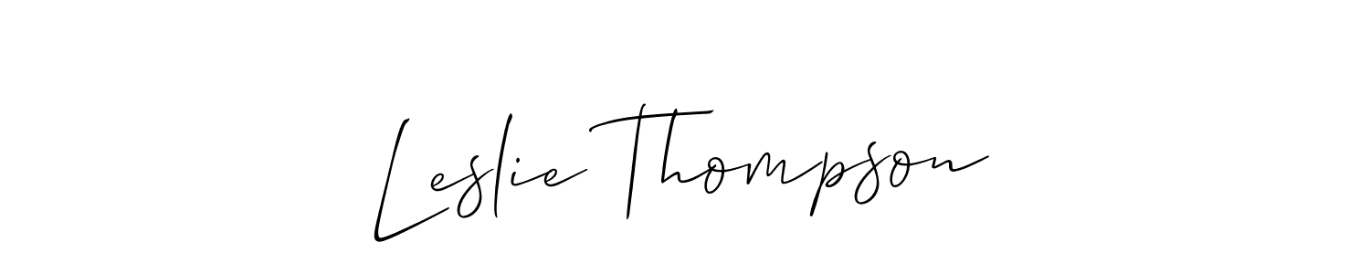 How to make Leslie Thompson name signature. Use Allison_Script style for creating short signs online. This is the latest handwritten sign. Leslie Thompson signature style 2 images and pictures png