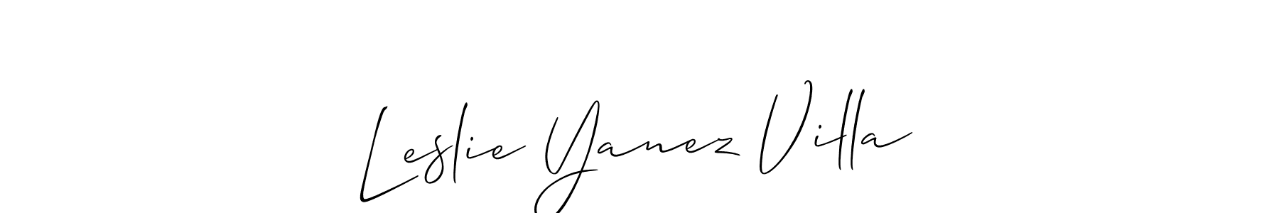 How to make Leslie Yanez Villa name signature. Use Allison_Script style for creating short signs online. This is the latest handwritten sign. Leslie Yanez Villa signature style 2 images and pictures png