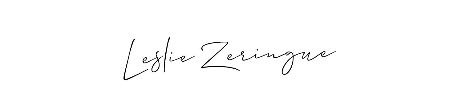 Use a signature maker to create a handwritten signature online. With this signature software, you can design (Allison_Script) your own signature for name Leslie Zeringue. Leslie Zeringue signature style 2 images and pictures png