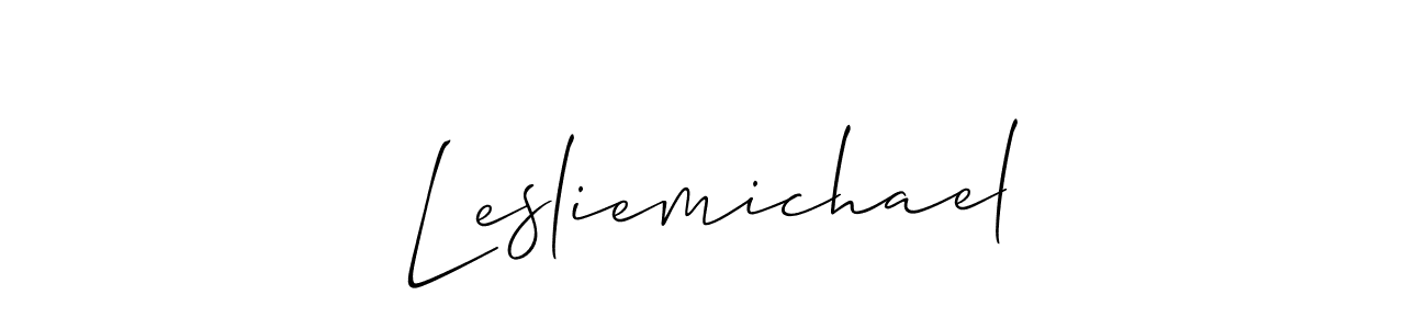 Create a beautiful signature design for name Lesliemichael. With this signature (Allison_Script) fonts, you can make a handwritten signature for free. Lesliemichael signature style 2 images and pictures png