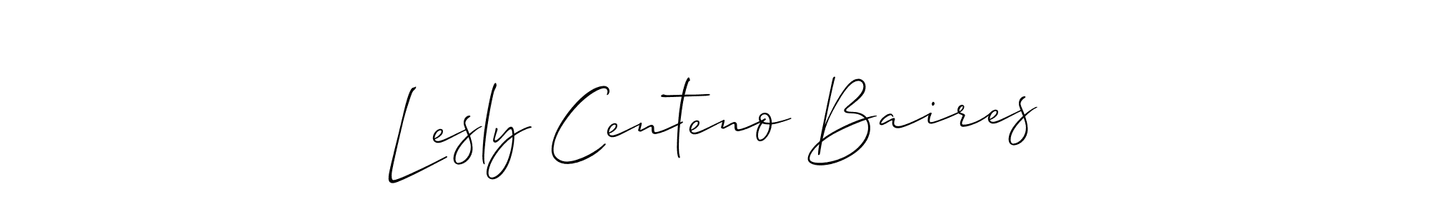 Make a beautiful signature design for name Lesly Centeno Baires. With this signature (Allison_Script) style, you can create a handwritten signature for free. Lesly Centeno Baires signature style 2 images and pictures png