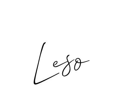 Design your own signature with our free online signature maker. With this signature software, you can create a handwritten (Allison_Script) signature for name Leso. Leso signature style 2 images and pictures png