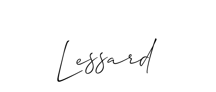 Create a beautiful signature design for name Lessard. With this signature (Allison_Script) fonts, you can make a handwritten signature for free. Lessard signature style 2 images and pictures png