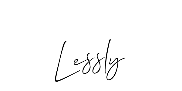 It looks lik you need a new signature style for name Lessly. Design unique handwritten (Allison_Script) signature with our free signature maker in just a few clicks. Lessly signature style 2 images and pictures png
