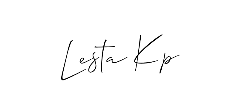 Make a beautiful signature design for name Lesta Kp. With this signature (Allison_Script) style, you can create a handwritten signature for free. Lesta Kp signature style 2 images and pictures png
