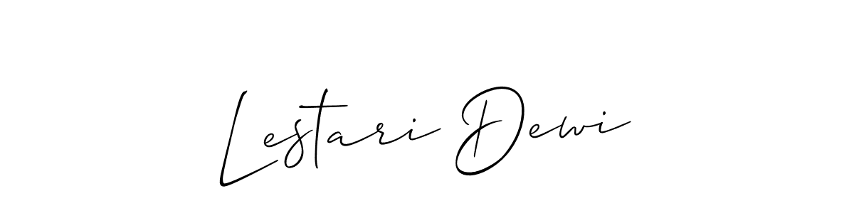 Create a beautiful signature design for name Lestari Dewi. With this signature (Allison_Script) fonts, you can make a handwritten signature for free. Lestari Dewi signature style 2 images and pictures png