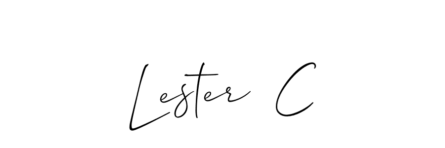 Also You can easily find your signature by using the search form. We will create Lester  C name handwritten signature images for you free of cost using Allison_Script sign style. Lester  C signature style 2 images and pictures png