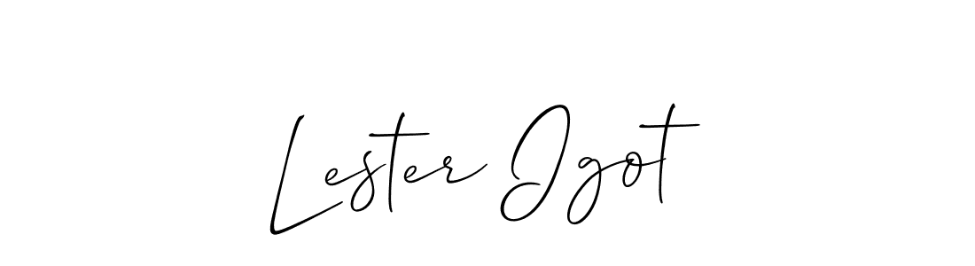 You should practise on your own different ways (Allison_Script) to write your name (Lester Igot) in signature. don't let someone else do it for you. Lester Igot signature style 2 images and pictures png