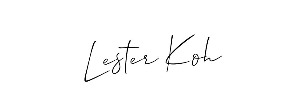 Lester Koh stylish signature style. Best Handwritten Sign (Allison_Script) for my name. Handwritten Signature Collection Ideas for my name Lester Koh. Lester Koh signature style 2 images and pictures png
