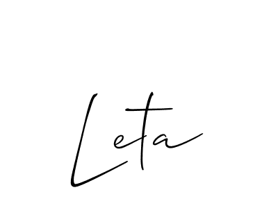 Best and Professional Signature Style for Leta. Allison_Script Best Signature Style Collection. Leta signature style 2 images and pictures png