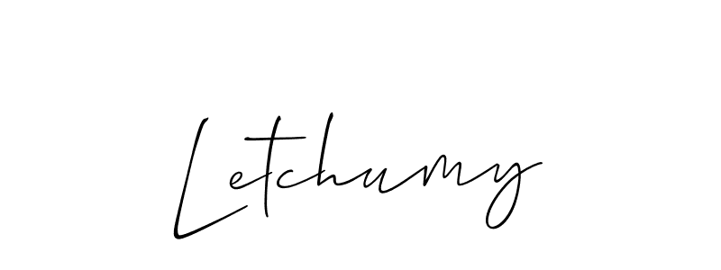 You should practise on your own different ways (Allison_Script) to write your name (Letchumy) in signature. don't let someone else do it for you. Letchumy signature style 2 images and pictures png