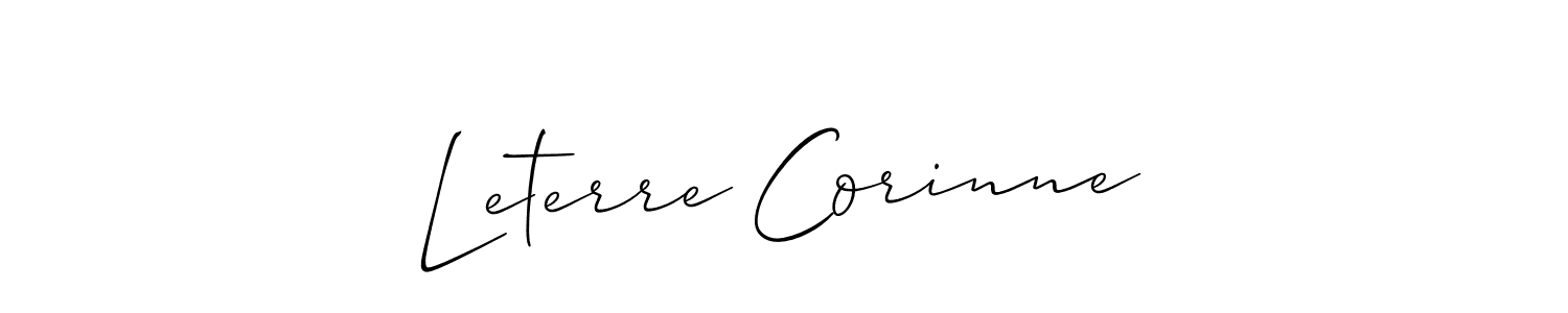 You should practise on your own different ways (Allison_Script) to write your name (Leterre Corinne) in signature. don't let someone else do it for you. Leterre Corinne signature style 2 images and pictures png