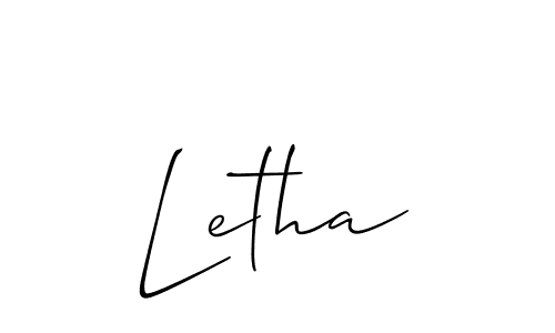 Also we have Letha name is the best signature style. Create professional handwritten signature collection using Allison_Script autograph style. Letha signature style 2 images and pictures png