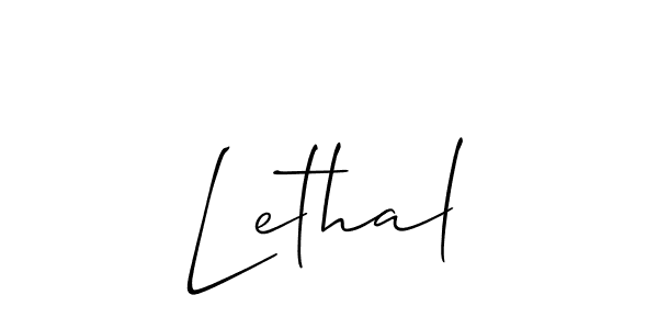 Use a signature maker to create a handwritten signature online. With this signature software, you can design (Allison_Script) your own signature for name Lethal. Lethal signature style 2 images and pictures png