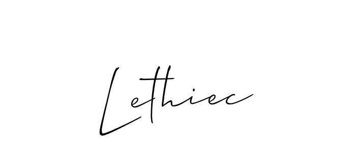 Create a beautiful signature design for name Lethiec. With this signature (Allison_Script) fonts, you can make a handwritten signature for free. Lethiec signature style 2 images and pictures png