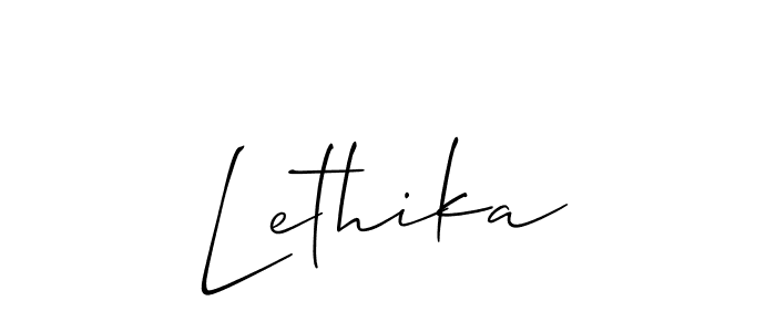 Make a beautiful signature design for name Lethika. With this signature (Allison_Script) style, you can create a handwritten signature for free. Lethika signature style 2 images and pictures png