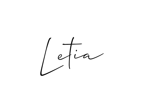 Best and Professional Signature Style for Letia. Allison_Script Best Signature Style Collection. Letia signature style 2 images and pictures png