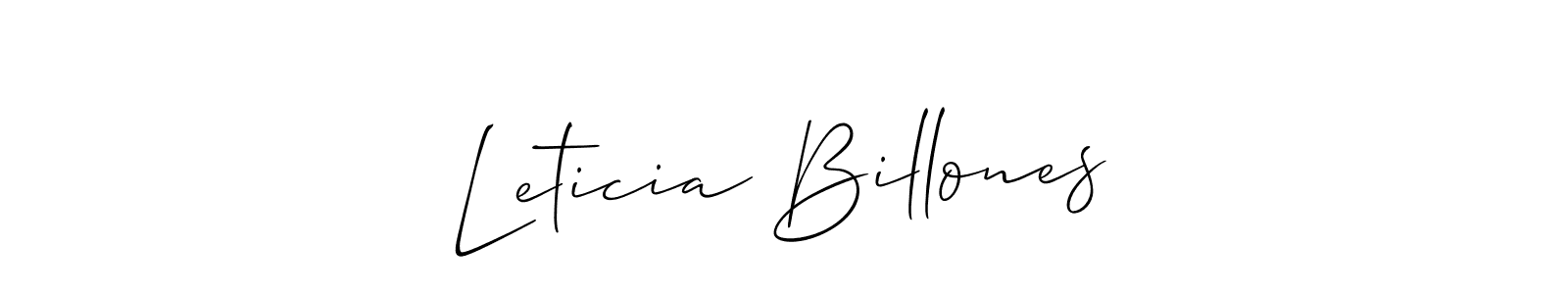 Make a beautiful signature design for name Leticia Billones. Use this online signature maker to create a handwritten signature for free. Leticia Billones signature style 2 images and pictures png
