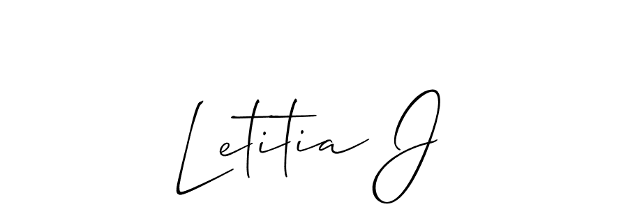 Use a signature maker to create a handwritten signature online. With this signature software, you can design (Allison_Script) your own signature for name Letitia J. Letitia J signature style 2 images and pictures png