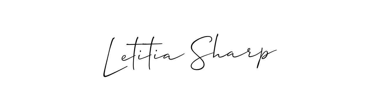 Use a signature maker to create a handwritten signature online. With this signature software, you can design (Allison_Script) your own signature for name Letitia Sharp. Letitia Sharp signature style 2 images and pictures png