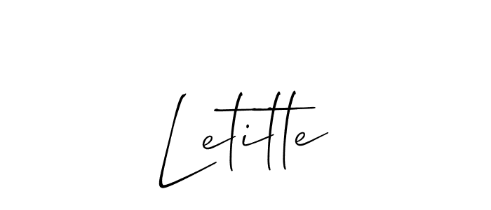 Create a beautiful signature design for name Letitte. With this signature (Allison_Script) fonts, you can make a handwritten signature for free. Letitte signature style 2 images and pictures png