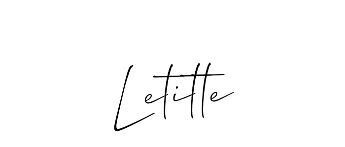 Create a beautiful signature design for name Letitte. With this signature (Allison_Script) fonts, you can make a handwritten signature for free. Letitte signature style 2 images and pictures png