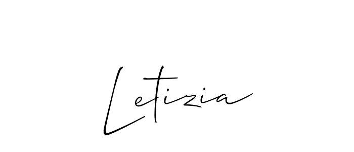 Use a signature maker to create a handwritten signature online. With this signature software, you can design (Allison_Script) your own signature for name Letizia. Letizia signature style 2 images and pictures png