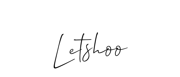 You should practise on your own different ways (Allison_Script) to write your name (Letshoo) in signature. don't let someone else do it for you. Letshoo signature style 2 images and pictures png