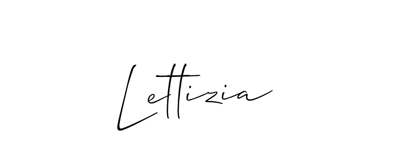 Use a signature maker to create a handwritten signature online. With this signature software, you can design (Allison_Script) your own signature for name Lettizia. Lettizia signature style 2 images and pictures png