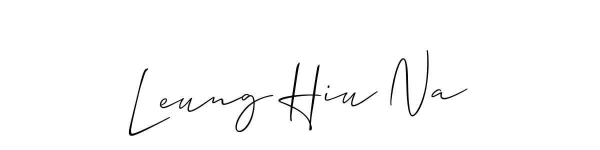 Similarly Allison_Script is the best handwritten signature design. Signature creator online .You can use it as an online autograph creator for name Leung Hiu Na. Leung Hiu Na signature style 2 images and pictures png