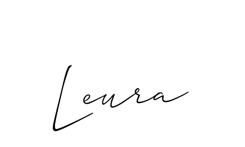 The best way (Allison_Script) to make a short signature is to pick only two or three words in your name. The name Leura include a total of six letters. For converting this name. Leura signature style 2 images and pictures png