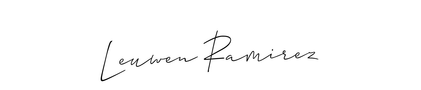 Also You can easily find your signature by using the search form. We will create Leuwen Ramirez name handwritten signature images for you free of cost using Allison_Script sign style. Leuwen Ramirez signature style 2 images and pictures png