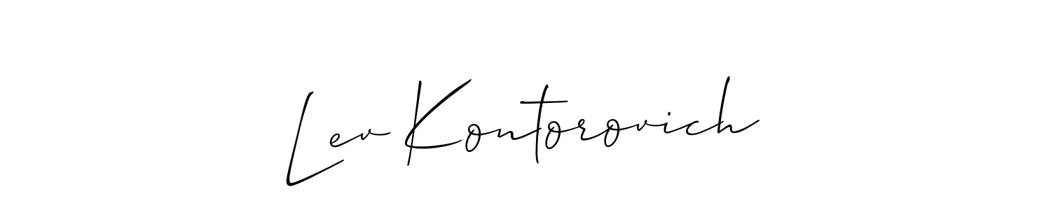 Create a beautiful signature design for name Lev Kontorovich. With this signature (Allison_Script) fonts, you can make a handwritten signature for free. Lev Kontorovich signature style 2 images and pictures png