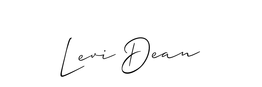 Levi Dean stylish signature style. Best Handwritten Sign (Allison_Script) for my name. Handwritten Signature Collection Ideas for my name Levi Dean. Levi Dean signature style 2 images and pictures png