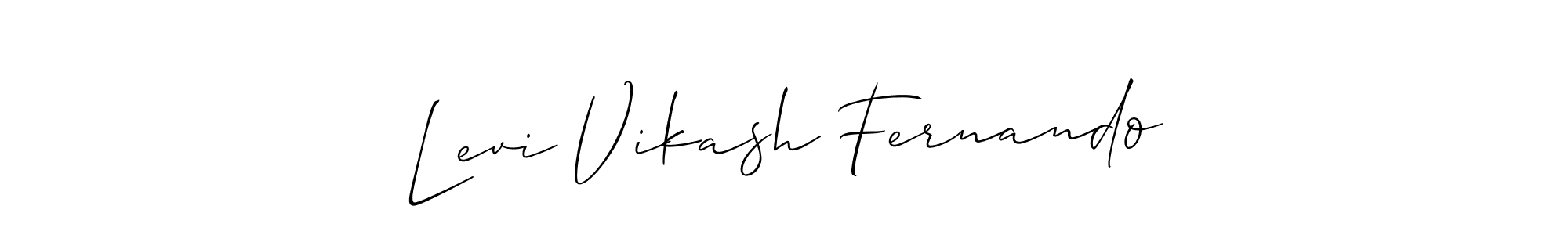 Also You can easily find your signature by using the search form. We will create Levi Vikash Fernando name handwritten signature images for you free of cost using Allison_Script sign style. Levi Vikash Fernando signature style 2 images and pictures png